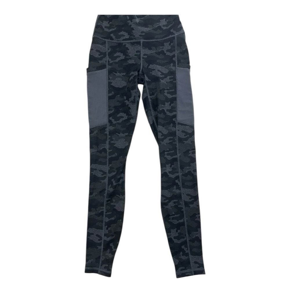 Fabletics On The Go PowerHold Charcoal Camo Leggings Size XS NWT 📦